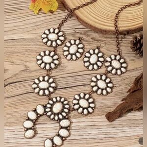 Set of Brass Horseshoe Necklace and Earrings